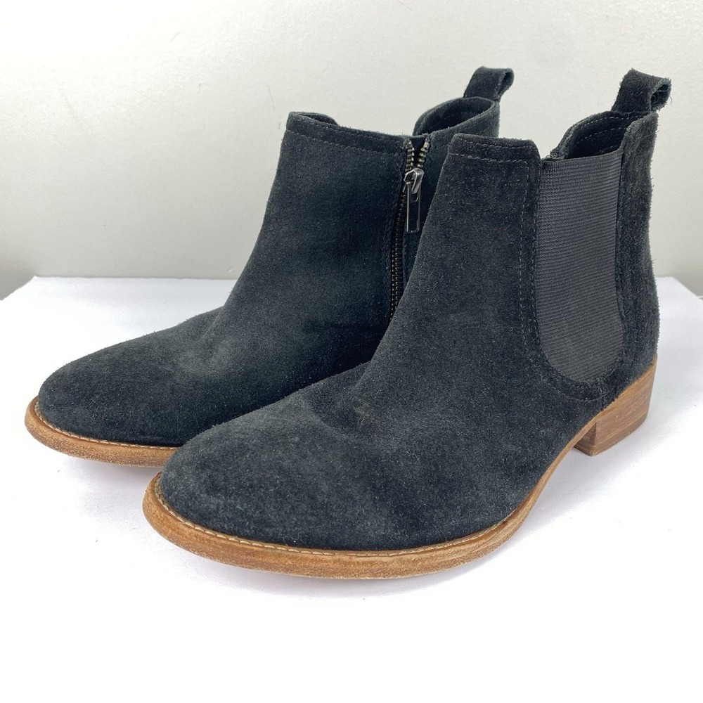 Johnston & Murphy Chelsea Ankle Boots Women's Sz 8 Suede Leather Black Classic